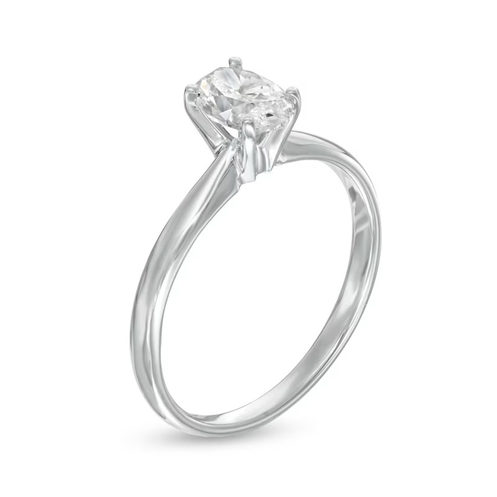 Oval Diamond Solitaire Engagement Ring 14k White Gold 0.90 Carat NWOT - Picture 14 of 15